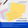 Fully colored ruled index cards in assorted colors, Whole card is colored, Ruled front, Plain back, Note card