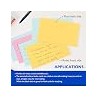 Fully colored ruled index cards in assorted colors, Whole card is colored, Ruled front, Plain back, Note card