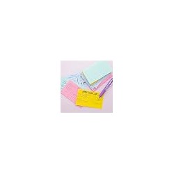 Fully colored ruled index cards in assorted colors, Whole card is colored, Ruled front, Plain back, Note card