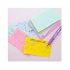 Fully colored ruled index cards in assorted colors, Whole card is colored, Ruled front, Plain back, Note card