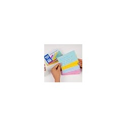 Fully colored ruled index cards in assorted colors, Whole card is colored, Ruled front, Plain back, Note card