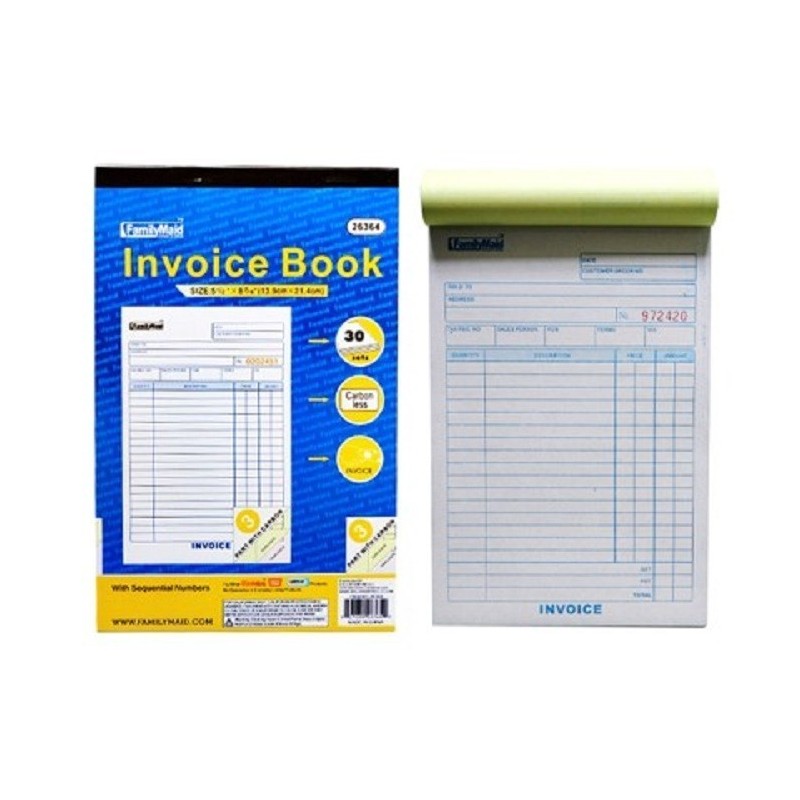 INVOICE Receipt Record BOOK 2-Part 50-Set Numbered Original Duplicate Carbonless