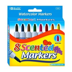BAZIC 8 Color Scented Jumbo Watercolor Marker