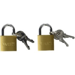 Topzone?? 25mm 1" inch Small Mini Solid Brass Padlock with 2 Keys (Pack of 2)