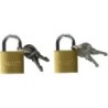 Topzone?? 25mm 1" inch Small Mini Solid Brass Padlock with 2 Keys (Pack of 2)