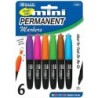 BAZIC Fancy Colors Mini Fine Point Permanent Marker w/ Cap Clip (6/Pack)