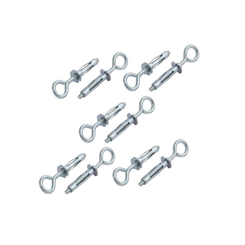 5pcs/pk 6x52mm screw eye with anchor