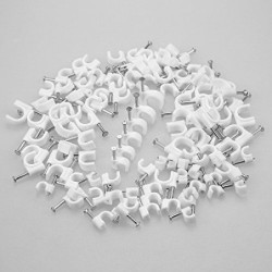 100/pk White Nail in Ethernet Cable Nails Clips for Cable Wires Organizer
