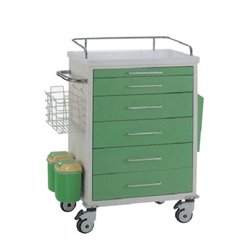 Steel with plastic coated rescue tools cart