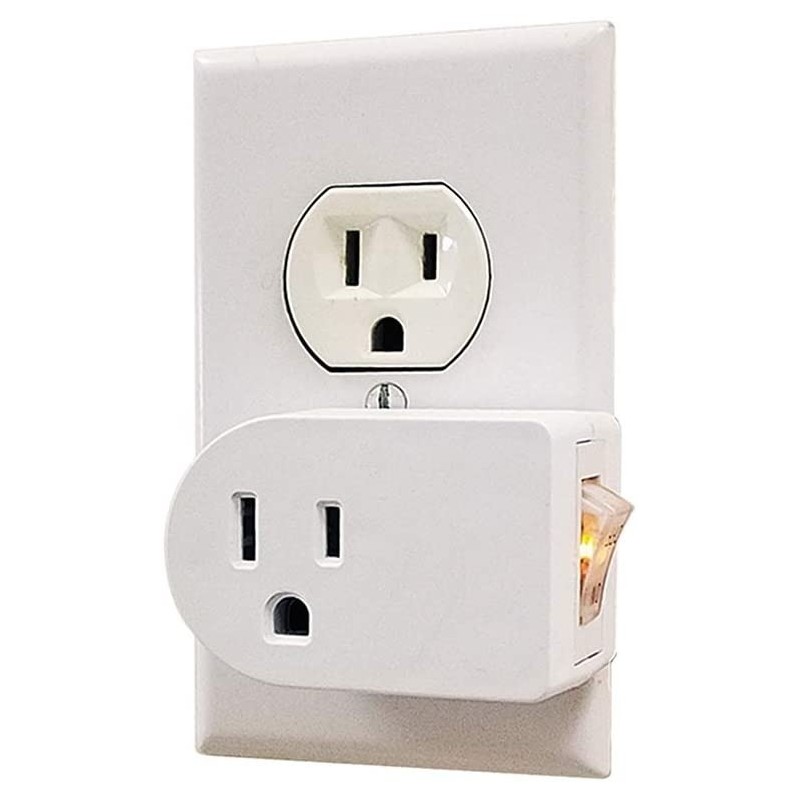 1 pc of  Single 3 Prong Wall Tap Grounded Outlet On/Off Power Switch with Amber Light