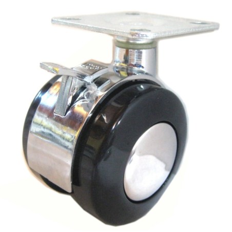 Hnfshop 4 Pcs/set 2" Metal Furniture Swivel Casters/wheel w/ Plate & Brake for Replacement Part