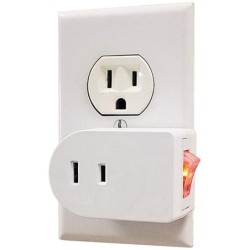 1X Single 2-Prong Outlet AC Wall Plug On/Off LIGHTED POWER SWITCH Electrical Adapter