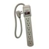 1 Feet 6 Outlets Built-in Safety Circuit Breaker Angle Plug AC Wall Power Strip UL Listed (Beige or Gray)
