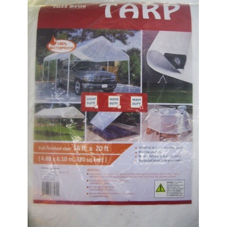 16x20 ft Heavy Duty White Tarp Tarpaulin Poly Camping Ground Sheet w/ Grommets