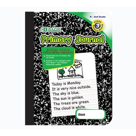 BAZIC Primary Journal Book for K-2 grade kids (100 sheet/book) 1 book/pack