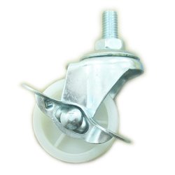 Dia 2 inches heavy duty white furniture wheel caster with brake