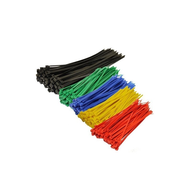 250-Piece/pack Assorted Color Nylon Cable Zip Ties Self Locking