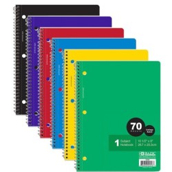 BAZIC C/R 70 Ct. 1-Subject Spiral Notebook
