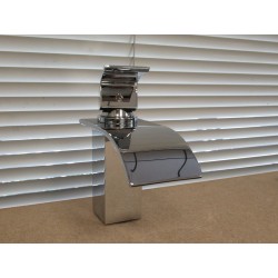 Chrome regular Waterfall Spout Single Handle Bathroom Sink Vessel Faucet