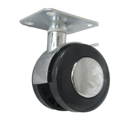 Hnfshop 4 Pcs/set 2" Metal Furniture Swivel Casters/wheel w/ Plate & Brake for Replacement Part